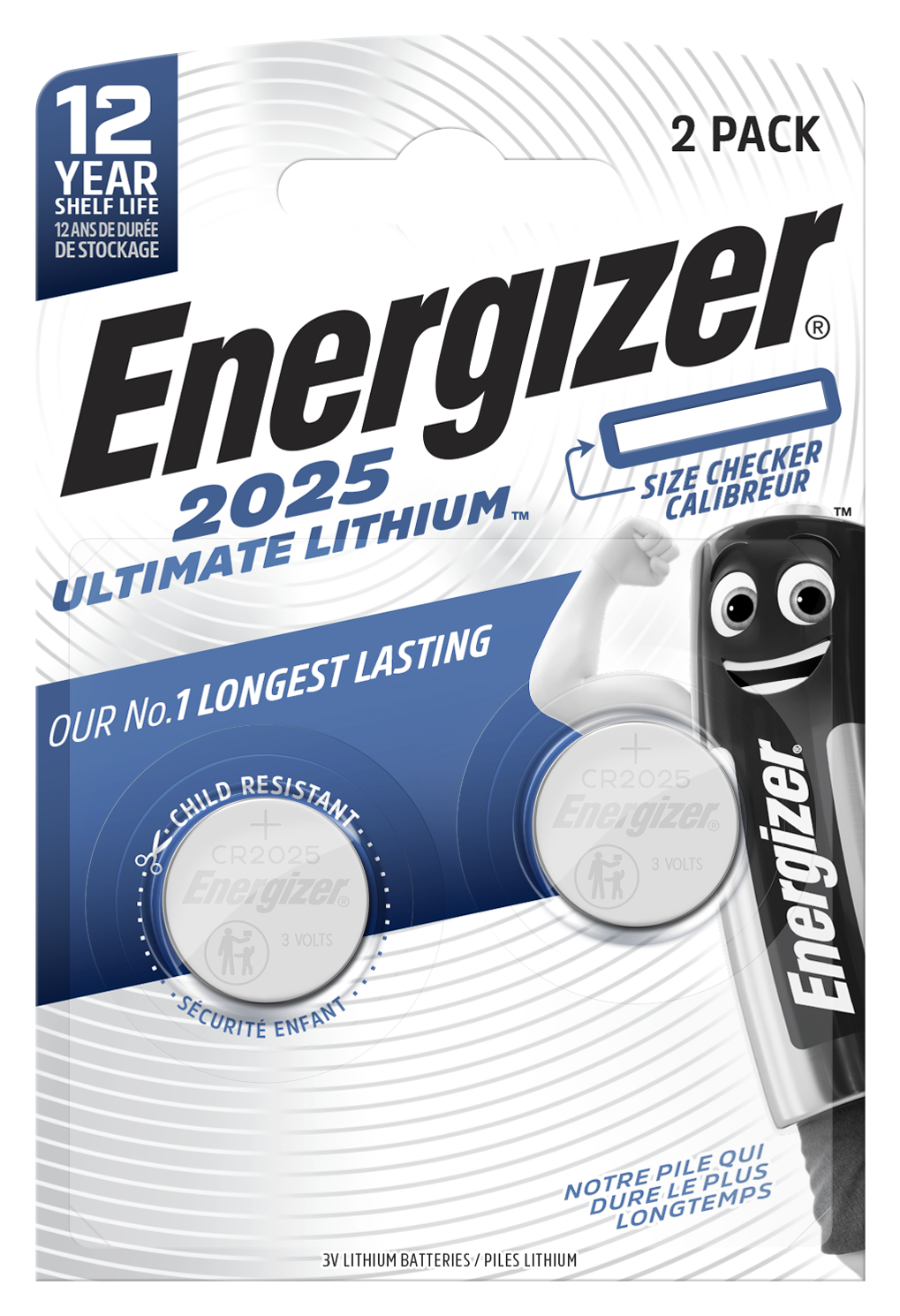 Energizer Ultimate Lithium CR2025 Coin Pack of 2